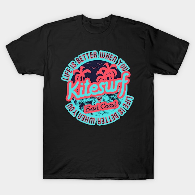 Kitesurf East Coast for kitesurfer T-Shirt by LiquidLine